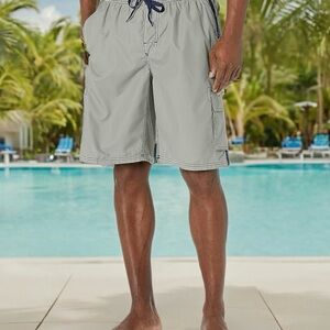 Kanu Surf Men's Light Gray Cargo Swim Trunks